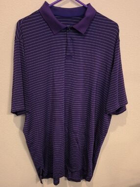 Polo by Ralph Lauren Purple Pinstripe Men's Polo Shirt RLX Sport Golf XL
